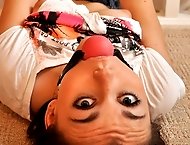 Kacey the Tied Virgin slut wrapped in plastic and gagged
